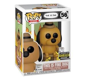 This Is Fine Dog Funko Pop #56 Vinyl Figure Pop Icons Entertainment Earth Excl